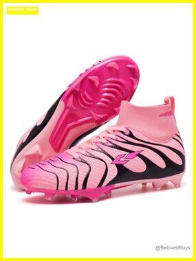 High-Top Soccer Cleats Ankle Support Lightweight Non-Slip Turf Training